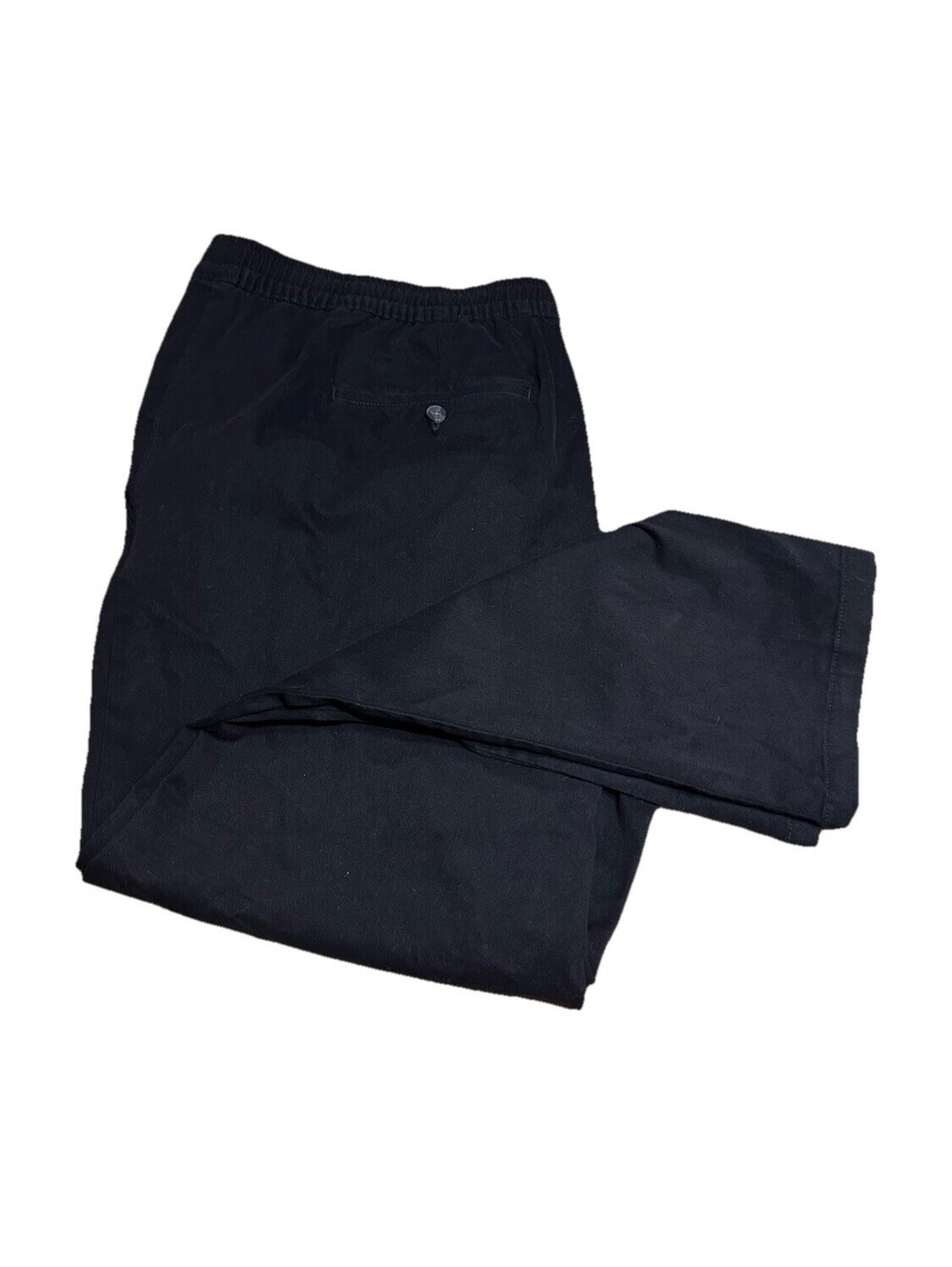 George Men’s Black Twill Jogger Pants Elastic Waist Casual Chino NWT 2X (44-46)